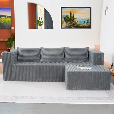 Oversized Chaise Lounge Chair Cloud Modular Sectional Sofa Couch 1 OR 3-Seats - Image 1 of 4