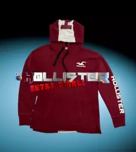 Hollister California Red Hoodie Size XS Long Sleeve, drawstring Front Pockets - Picture 1 of 5