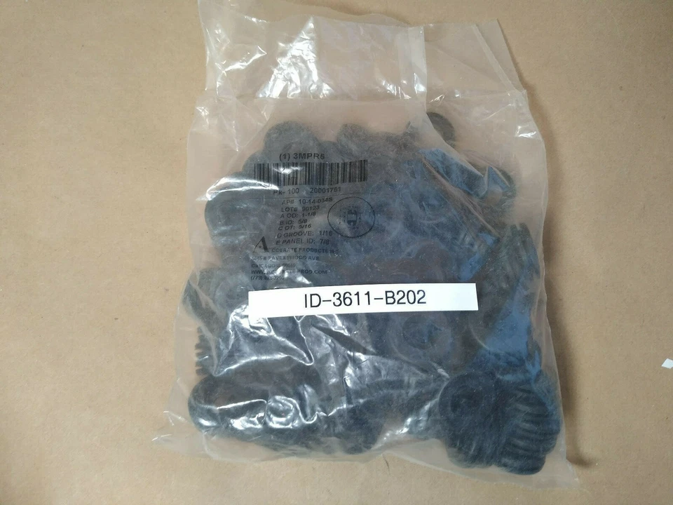 New Unopened Bag Zoro Select 3Mpr5 Grommet SBR Pk100 Hole=7/8" ID=5/8" OD=1-1/8" - Image 1 of 4