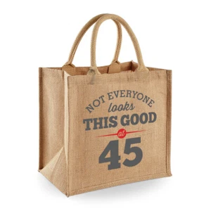 45th Birthday Gift Women’s Ladies Shopping Bag Present Tote Idea Keepsake 45 - Picture 1 of 6