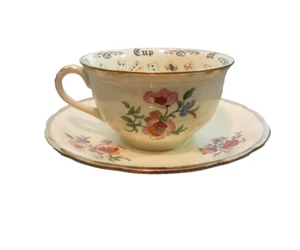 Antique Alfred Meakin Tea Cup Saucer Mariegold Knowledge England Liptons 1928 - Bild 1 von 13