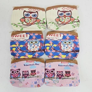 Menge 6 Eulen Frauen Mädchen Münzen Geldbörse Kleingeld Tasche Souvenir Geschenke Liebe glücklich süß - Bild 1 von 21