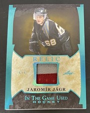 2022-23 Leaf In The Game Used JAROMIR JAGR Relic Patch Blue Spectrum 5/5 Penguin
