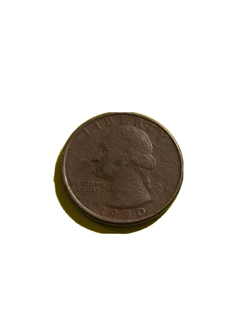 1990 D Washington Quarter Error Missing Clad Layer On Obverse And Reverse Cover