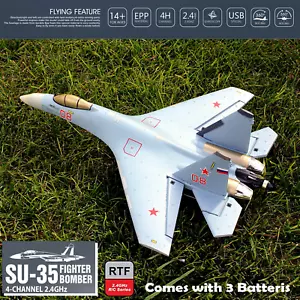 RC Airplane SU35 Fighter 4CH Gyro Control Brushless Jet Plane Stunt Aircraft RTF - Picture 1 of 24