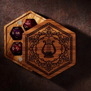 Barde | Würfelbox DnD | ZEBRA HOLZ | Würfelgewölbe | DnD Würfel Set - Bild 1 von 5