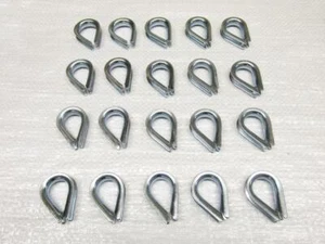 8MM Wire Rope Thimbles x20 - Galvanised Steel Commercial Loop - Picture 1 of 2