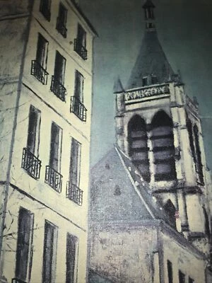 1913 年 - 莫里斯·乌特里略 - 教堂 - 圣塞维林 - 帆布 - 印刷品 - 签名 - 艺术 — 第 1/4 张图片