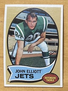 John Elliott Rookie 1970 Topps Football #54 New York Jets Fair 