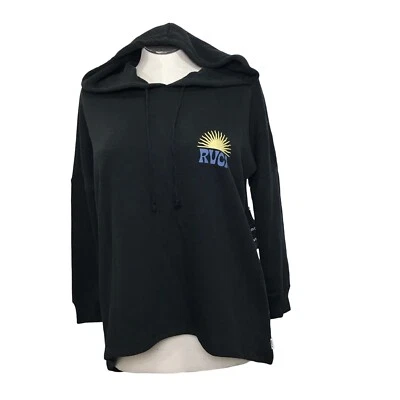 RVCA Set Rise Hoodie Women’s Size XS Color Black Pullover Hi-Low Long Sleeve’s - Image 1 of 4