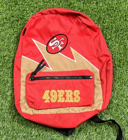 Vintage 90's San Francisco 49ers NFL Shark Tooth Embroidered Backpack Spell Out Cover