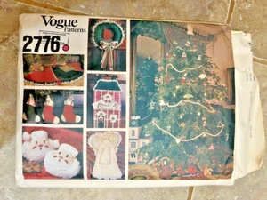 VOGUE Patterns "Christmas Accessory" #2776 Uncut Vintage 1987 Holiday Crafts OOP - Picture 1 of 3