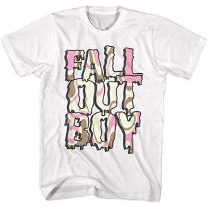 Fall Out Boy Neapolitan Logo FOB Men's T Shirt Rock Band Tour Concert New Merch - Picture 1 of 3
