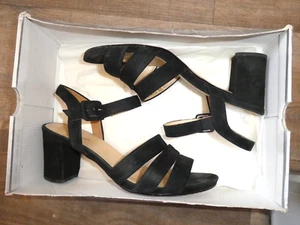 Gabor Black Suede Block Heel Ankle-strap Sandals. UK 6.5 Size 40. - Picture 1 of 18