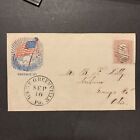 3/2968 US Stamp Civil War Patriotic Cover 65 W. Greenville Pa Ohio Rare Ex Clean