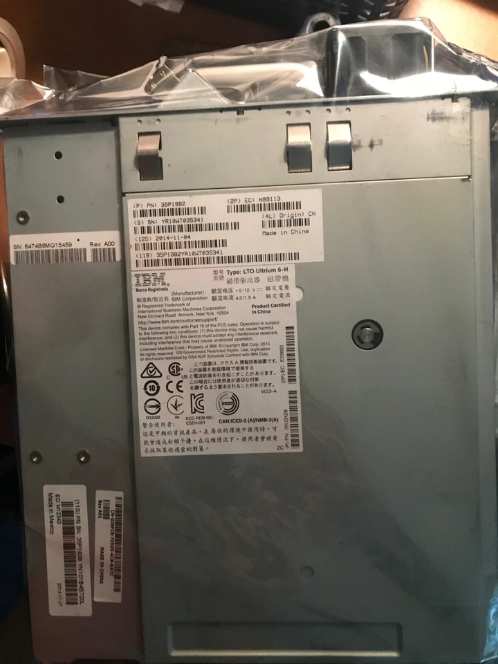 DELL IBM 0J9P18 LTO6 ULTRIUM 6 2.50TB/6.25TB HH FC TAPE DRIVE 35P1982 FOR TL2000 - Image 1 of 1