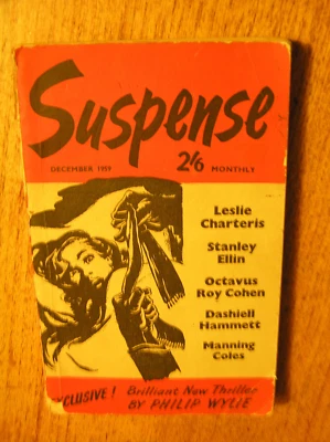 SUSPENSE MAGAZINE, 1959. DASHIELL HAMMETT, LESLIE CHARTERIS, LORD DUNSANY, COLES - Image 1 of 4