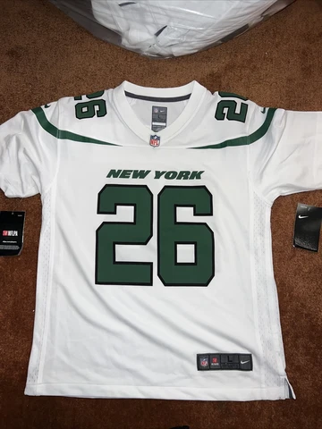 NWT Big KIDS Nike NFL New York Jets Bell YOUTH White Jersey Sz L $75 Cover
