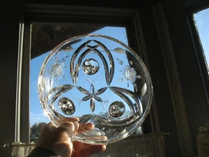 Vintage Cut Crystal 3-Footed 8 1/4" Round Centerpiece Fruit Bowl Roses Design - Picture 1 of 12