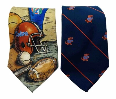*LOTE DE COLECCIÓN* Corbatas de seda de los años 90 de Florida Gators de la NCAA; Hechas en EE. UU. Foto 1 de 4