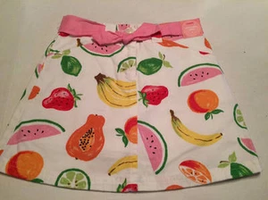 NWT Gymboree Tutti Fruity white denim fruit patterned skirt/skort size 4 - Bild 1 von 2