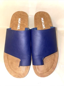Muk Luks ABOUT FACE Sandals Slides Shoes Size 7 Blue *H - Picture 1 of 7