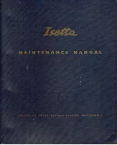 BMW ISETTA 250 300 BUBBLECAR 1955-62 ORIG FACTORY WORKSHOP MANUAL (ENGLISH TEXT) - Picture 1 of 1
