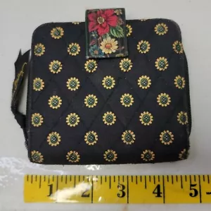 VERA BRADLEY PICCOLO PORTAFOGLIO POCHETTE IN NERO VIBRANTE AUTUNNO 2004 - Foto 1 di 9