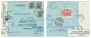 Perú 1919 Mollendo a Alemania con Cinta Censora Alemana Única y Cierre de Seguridad - Imagen 1 de 3
