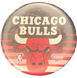 WINCRAFT SPORTS Chicago Bulls NBA 2.25" Pinback Button VINTAGE 1990's 90's - Picture 1 of 2