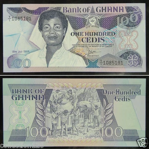 Ghana 100 Cedis BANKNOTE 1986 UNC - Picture 1 of 1