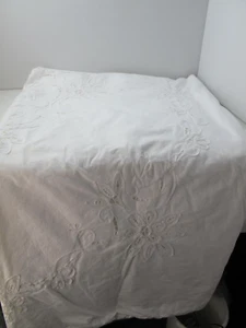 VTG 80’s White Queen /King DUVET Cotton Cottagecore Victoria 85 x 95 - Picture 1 of 11