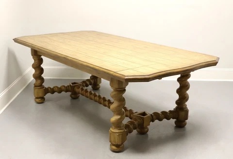 BERNHARDT Rustic Italian Style Trestle Dining Table Cover