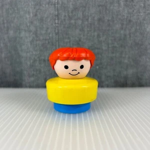Fisher Price Little People Girl 2" Inch Figure Yellow Shirt 1990 Vintage - Picture 1 of 12