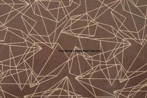 Indian Cotton Fabric Supply Decorative Material Brown Crafting Sewing By 5 Yard - Picture 1 of 3