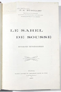 Burollet - Le Sahelde Sousse Monographie Phytogeographique Botanik Tunesien - Picture 1 of 1