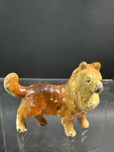 VINTAGE PAINTED METAL COLLIE DOG FIGURINE Paperweight Miniature - Picture 1 of 6