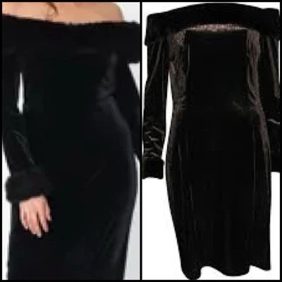 Vestido midi vintage Joseph Ribkoff marrón terciopelo estampado de leopardo ribete de piel sintética 8 Foto 1 de 4