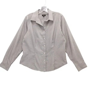 Talbots Petites Gray Wrinkle Resistant Button Down Shirt 12P - Picture 1 of 8