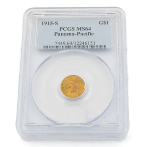 1915-S Panama-Pacific Exposition US $1 Gold Coin PCGS Graded MS64 NR #C742-9 - Picture 1 of 7