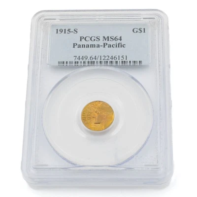 1915-S Panama-Pacific Exposition US $1 Gold Coin PCGS Graded MS64 NR #C742-9 - Image 1 of 4