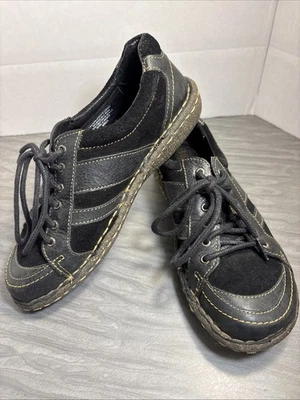 Born Melissa Lace Up Oxford Hand Crafted Footwear Black Suede Leather Sz 6.5 - Image 1 of 4