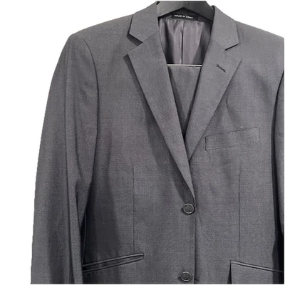 Men’s Suit Size 38S Pants 32Wx30L Giorgio Ferraro Super 120s Wool Charcoal Gray - Image 1 of 4