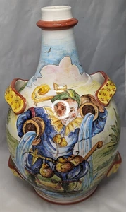 Frasco de peregrino mayólica italiana pintado a mano Bassano C. Doris 17H x 8W de colección - Imagen 1 de 13