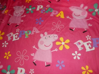 6L!¡GUAU! Sábana bajera plana doble LN PEPPA PiG floral rosa mezcla de algodón {tela} Foto 1 de 3