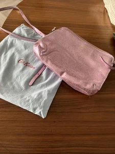 Cath Kidston Crackled Metallic Pink Leather Crossbody Bag - Picture 1 of 11