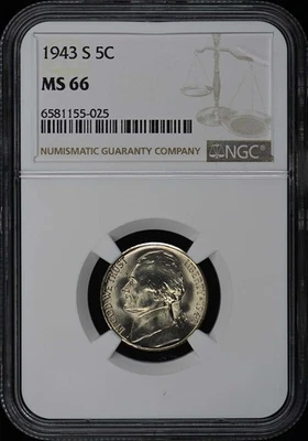 1943-S Jefferson Nickel 5C NGC MS66 - Image 1 of 4