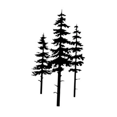 Metal Pine Tree Wall Art Decor, Nature Home Decor, Cedar Trees 17"L x 9"W Black - Image 1 of 4