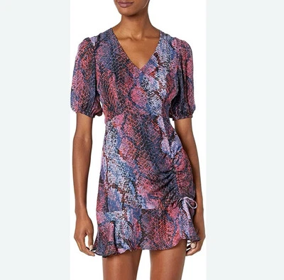 Nuevo Mini Vestido PARKER 0 Soliana Envoltura de Seda Corpiño Acanalado Serpentina Fiesta Festivo Foto 1 de 4