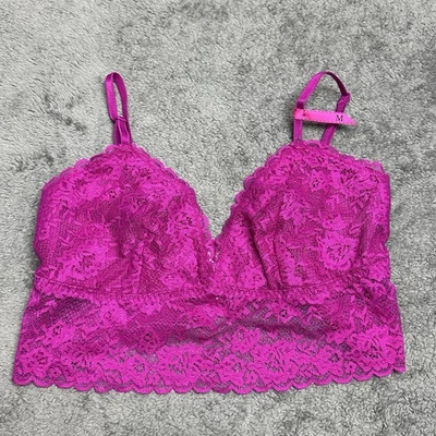 Maidenform Sz Medium Lightly Lined Lace Bra Bralette DM1127 Magenta NWT Cami Top - Image 1 of 4